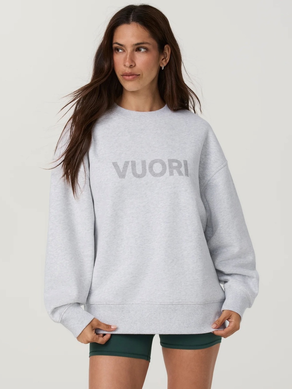 Vuori Restore Oversized Crew sweatshirt Heather grey NEW